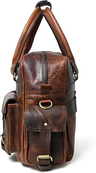 16 Inch Genuine Leather Laptop Messenger Shoulder Bag | Aurekha - Aurekha