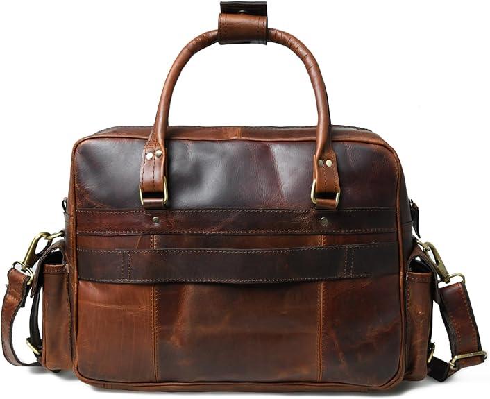 16 Inch Genuine Leather Laptop Messenger Shoulder Bag | Aurekha - Aurekha