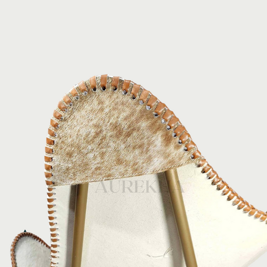 AUREKHA Cowhide Leather Butterfly Chair