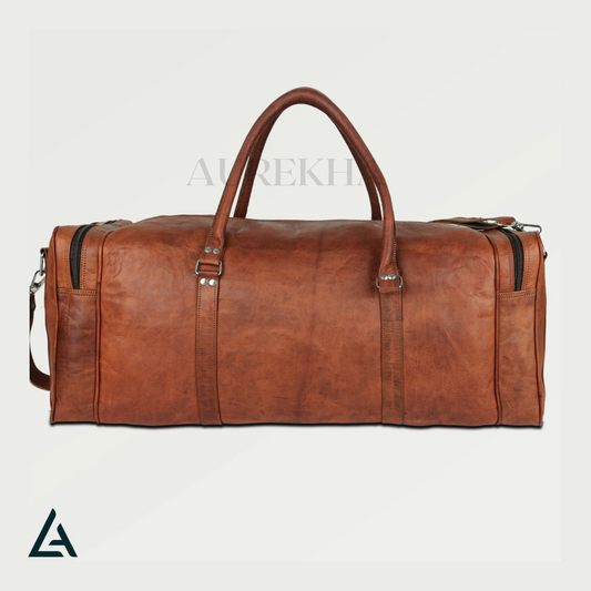 Personalized Leather Travel Duffel Bag | Aurekha - Aurekha