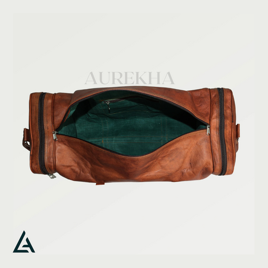 Personalized Leather Travel Duffel Bag | Aurekha - Aurekha