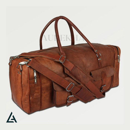 Personalized Leather Travel Duffel Bag | Aurekha - Aurekha