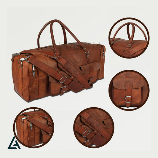 Personalized Leather Travel Duffel Bag | Aurekha - Aurekha