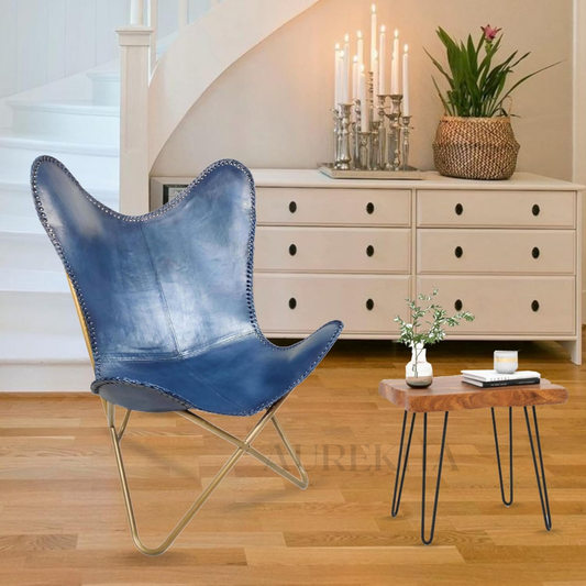 AUREKHA Genuine Leather Butterfly Chair