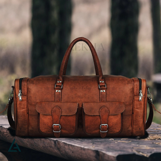 Personalized Leather Travel Duffel Bag | Aurekha - Aurekha