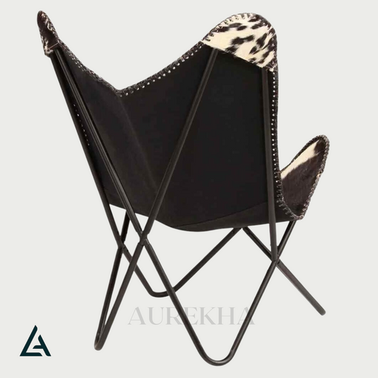 Cowhide Leather Butterfly Chair – Handmade Folding Lounge Chair by Aurekha