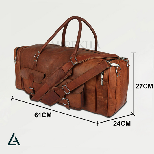 Personalized Leather Travel Duffel Bag | Aurekha - Aurekha