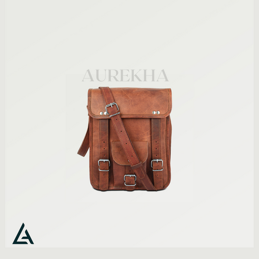 Personalised Leather Satchel Sling Bum Crossbody Bag Men | Aurekha - Aurekha