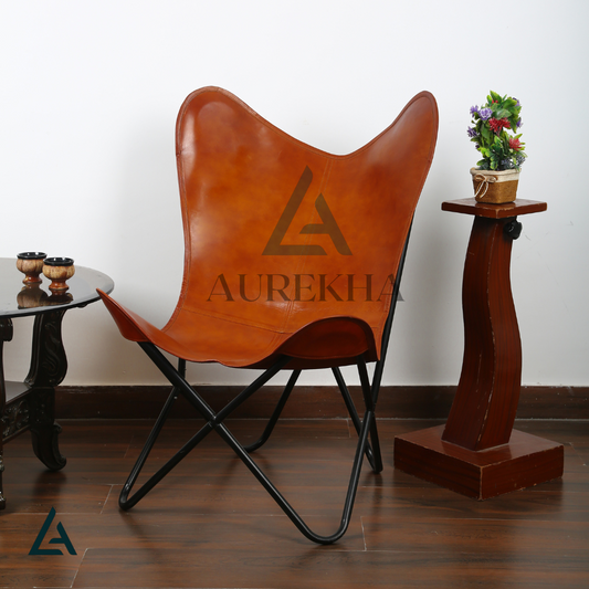 Leather Home Decor Living Room Chair, Office Accent Chair | Aurekha - Aurekha