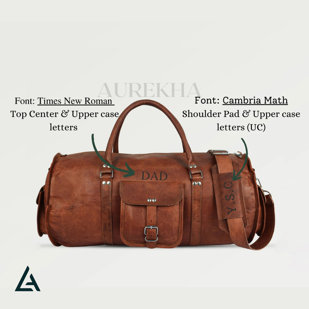 Personalized Round Leather Duffle Bag | Aurekha - Aurekha