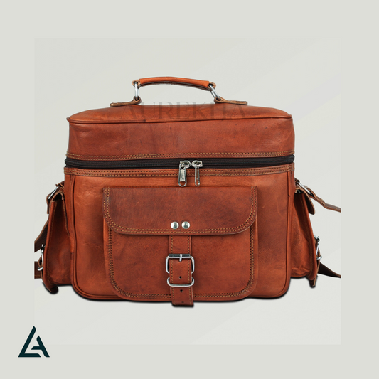 Personalized Leather Crossbody DSLR Bag | Aurekha - Aurekha
