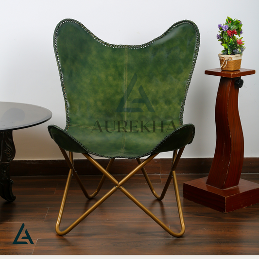 Handmade Leather Folding Butterfly Chair | Aurekha - Aurekha