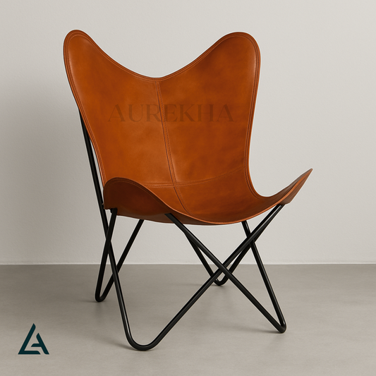 Leather Home Decor Living Room Chair, Office Accent Chair | Aurekha - Aurekha