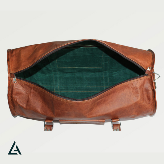 Personalized Round Leather Duffle Bag | Aurekha - Aurekha