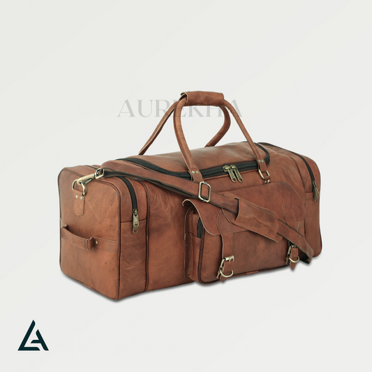 Leather Weekender Duffle Bag | Aurekha - Aurekha