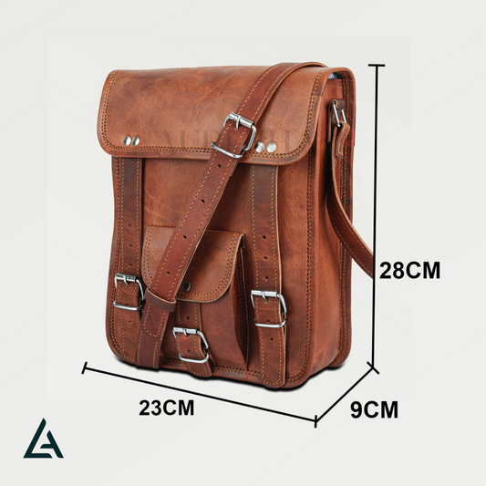 Personalised Leather Satchel Sling Bum Crossbody Bag Men | Aurekha - Aurekha