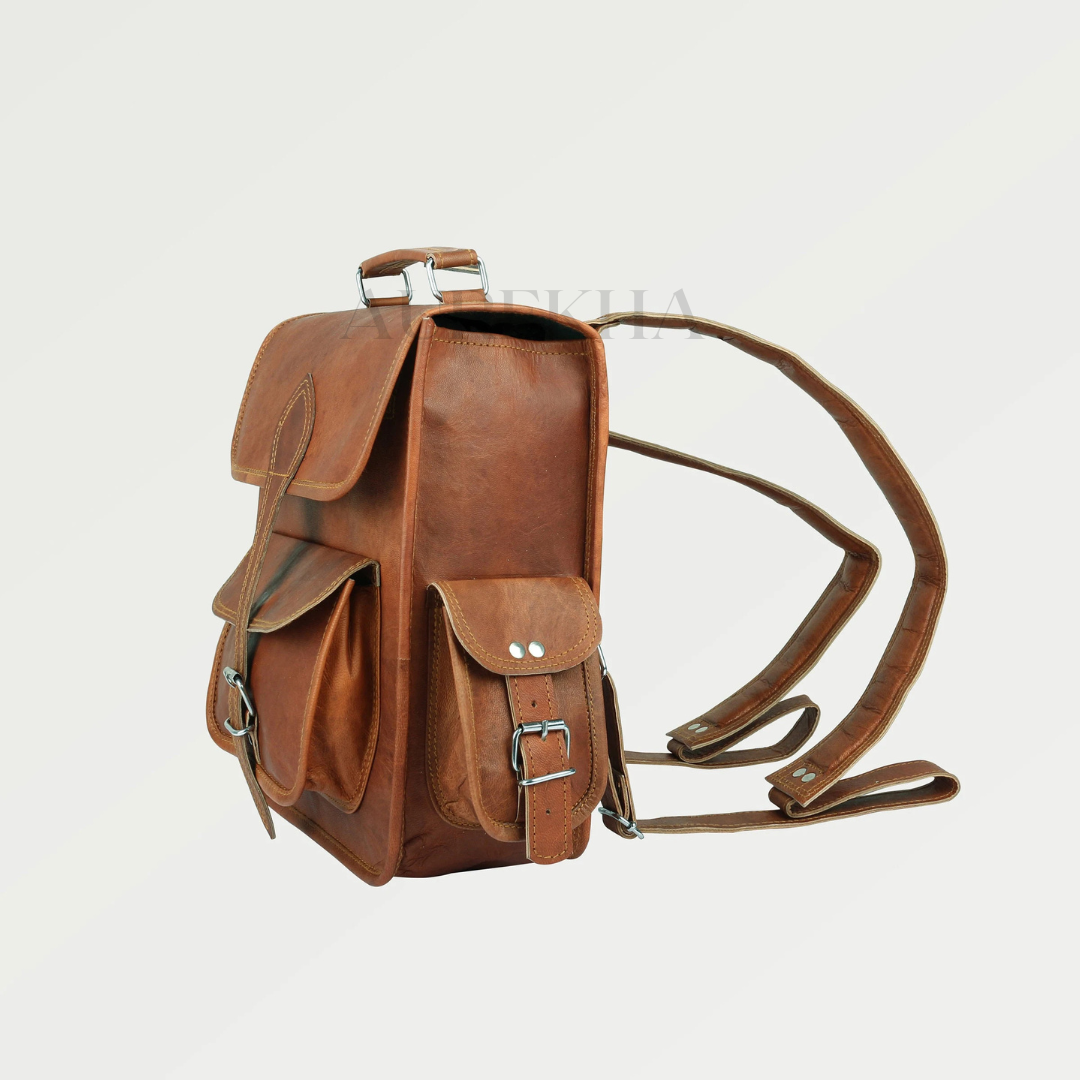Personalized Leather Laptop Mini Travel Backpack | Aurekha - Aurekha