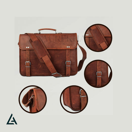 Personalized Crossbody Messenger Briefcase Satchel for Men & Women | Aurekha - Aurekha
