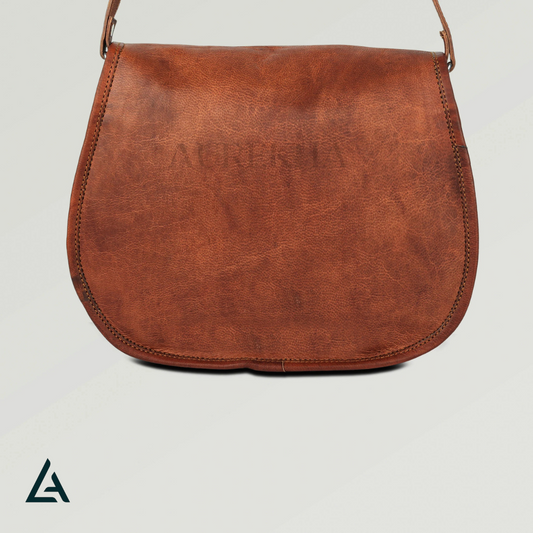 Personalised Leather Small Crossbody Shoulder Saddle Bag | Aurekha - Aurekha