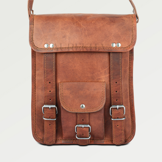 Personalised Leather Satchel Sling Bum Crossbody Bag Men | Aurekha - Aurekha