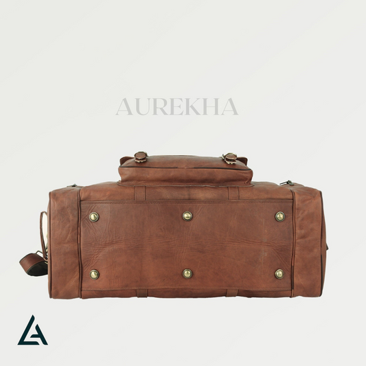 Leather Weekender Duffle Bag | Aurekha - Aurekha
