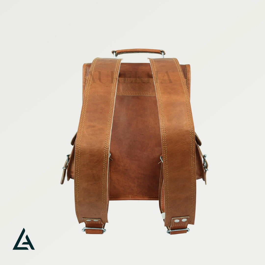 Personalized Leather Laptop Mini Travel Backpack | Aurekha - Aurekha