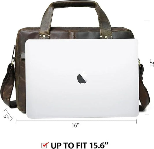 16 Inch Leather Briefcase for Men | Aurekha - Aurekha