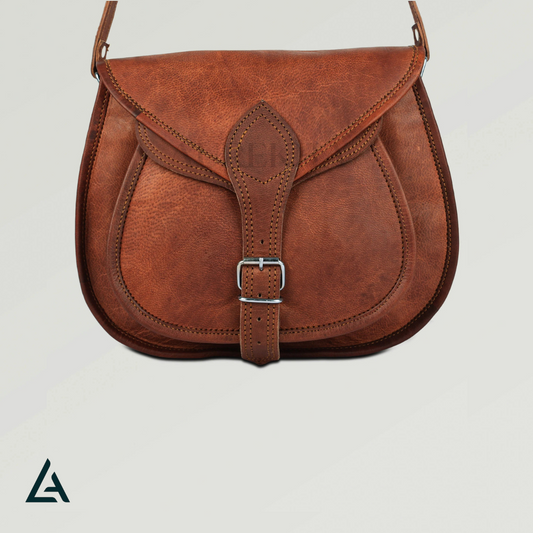 Personalised Leather Small Crossbody Shoulder Saddle Bag | Aurekha - Aurekha