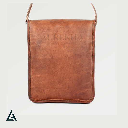 Personalised Leather Satchel Sling Bum Crossbody Bag Men | Aurekha - Aurekha