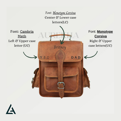 Personalized Leather Laptop Mini Travel Backpack | Aurekha - Aurekha
