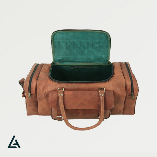 Leather Weekender Duffle Bag | Aurekha - Aurekha