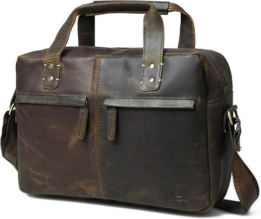 16 Inch Leather Briefcase for Men | Aurekha - Aurekha