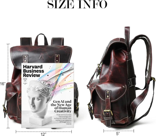 16 Inch Genuine Leather Laptop Backpack | Aurekha - Aurekha