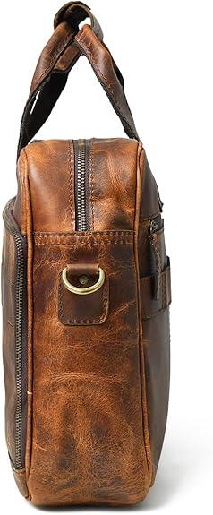 16 Inch Full-Grain Leather Briefcase Laptop Bag | Aurekha - Aurekha