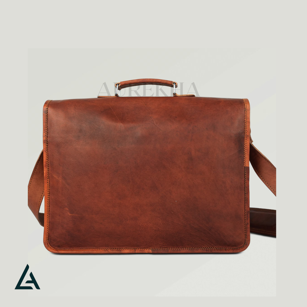 Personalized Leather Messenger Bag for Men | Aurekha - Aurekha