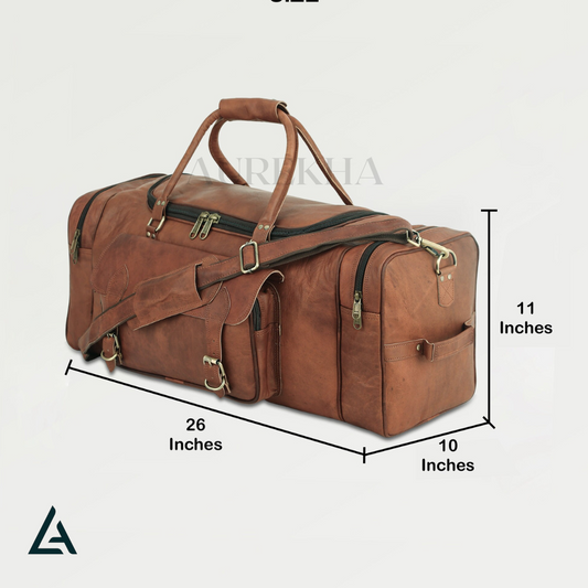 Leather Weekender Duffle Bag | Aurekha - Aurekha