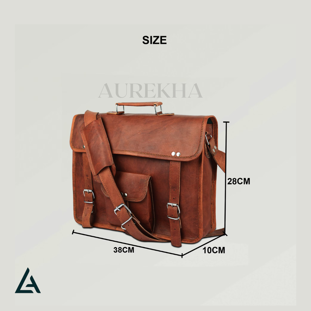 Personalized Leather Messenger Bag for Men | Aurekha - Aurekha
