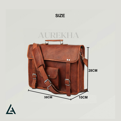 Personalized Leather Messenger Bag for Men | Aurekha - Aurekha