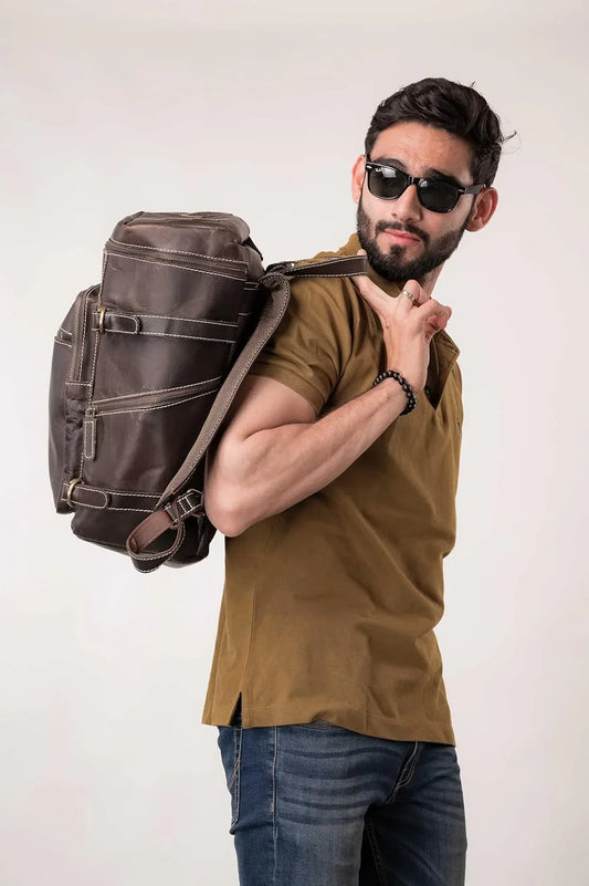 16 Inch Full-Grain Leather Laptop Travel Backpack for Men and Women | Aurekha - Aurekha