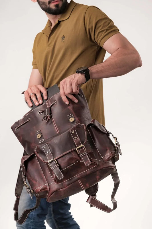 16 Inch Genuine Leather Laptop Backpack | Aurekha - Aurekha