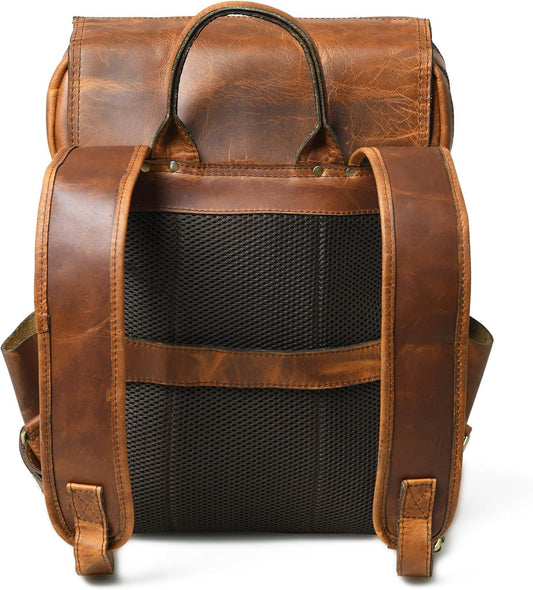 16 Inch Genuine Leather Travel Laptop Backpack for Men and Women | Aurekha - Aurekha