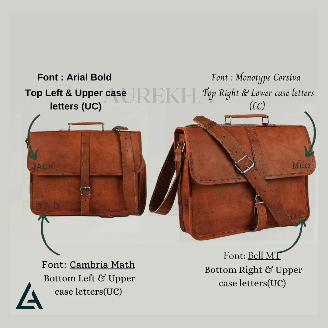 Personalized Leather Crossbody Laptop Messenger Bag | Aurekha - Aurekha