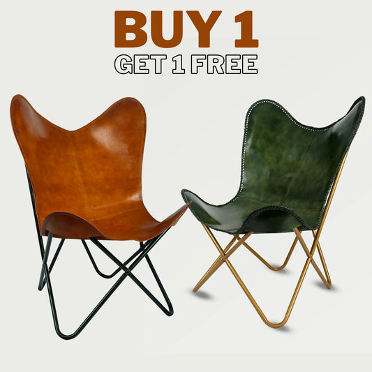 Handmade Leather Butterfly Chair,Buy 1 Get 1 Free